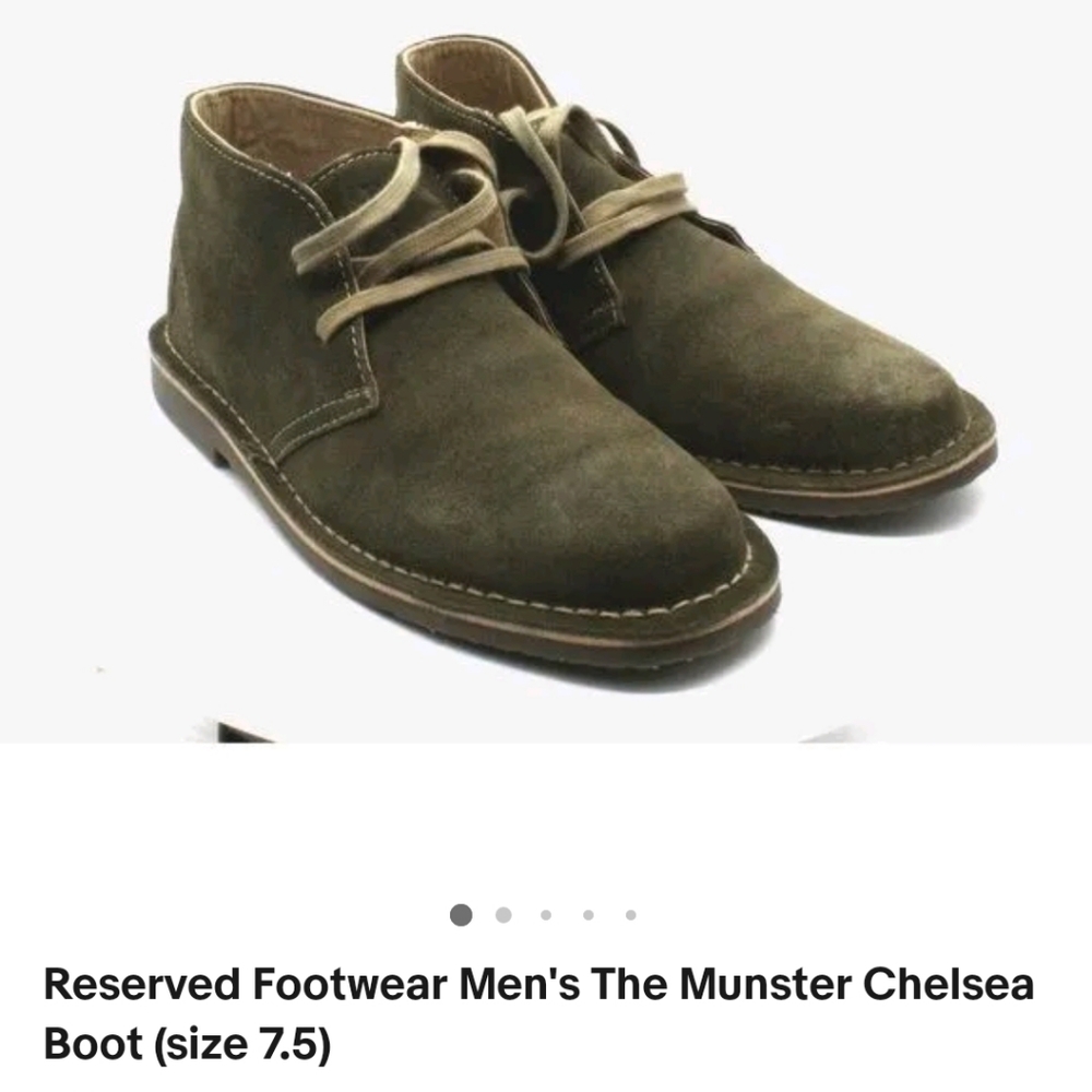 Mens Suede booties / Olive